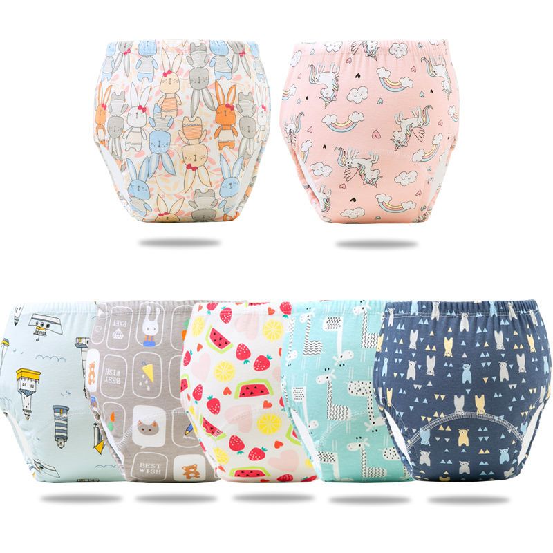 Imported 1 Pc Baby Reusable Diapers 6 Layer Waterproof Reusable Cotton Diapers Breathable Training Cloth Pants Nappy for 0-3 Years